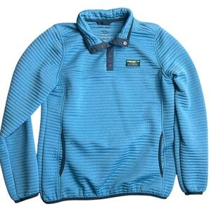 L.L.Bean Woman’s Snap Fleece Pullover Blue Quarter‎ Snap Jacket Size S Regular